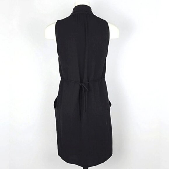 Wilfred Sabine Black Faux Wrap Sleeveless Mini Dress Pockets Size Small - Picture 4 of 13
